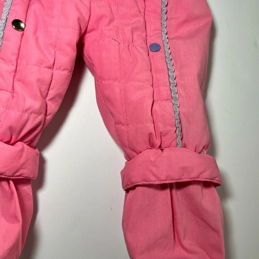 Vintage Pink Pastel Plaid one Piece Snowsuit 6/9 months~winter gear coquette